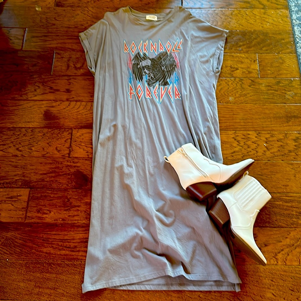 Rock n Roll forever Tshirt dress- size L